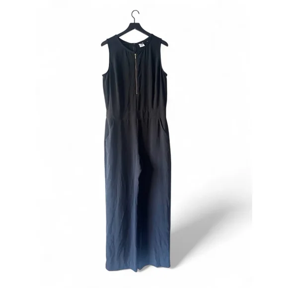Cabi Black Zip Front Sleeveless Jumpsuit Size 12
